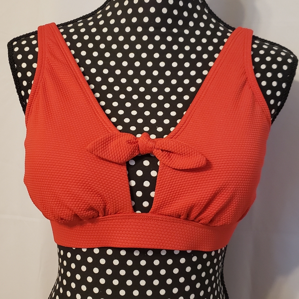Kona Sol Red Bathing Suit Top Red Adjustable Straps - Picture 10 of 10